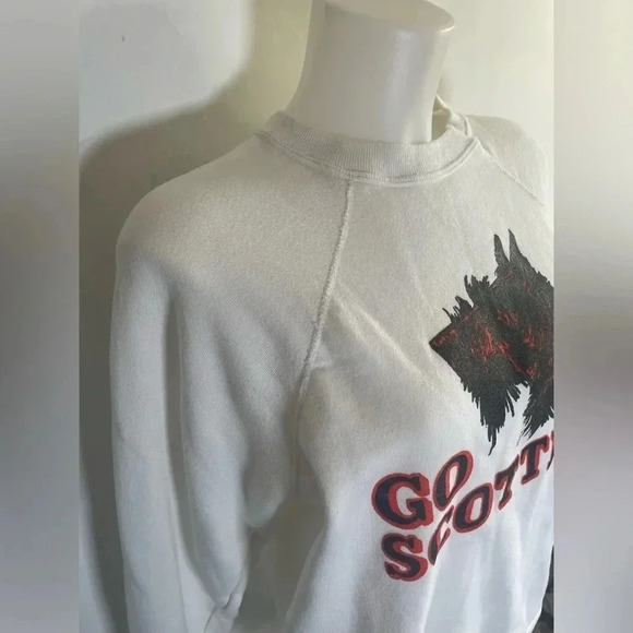 Vintage 80’s H Wolf & Sons‎ Go Scotties Dog White Sweatshirt RARE! Size XL 0187 - Picture 4 of 15